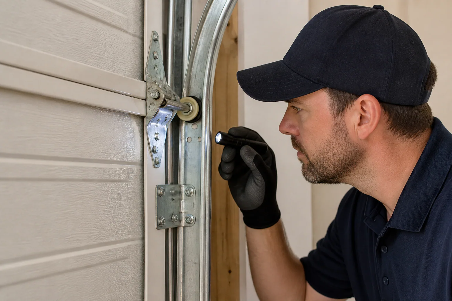 Keep clear of damaged hardware and describe what can be seen safely.